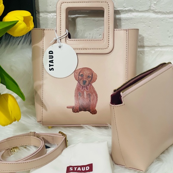 STAUD- CUSTOM MINI SHIRLEY LEATHER BAG (Blush) - Picture 9 of 11
